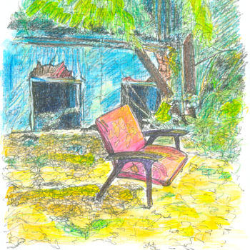 Painting titled "Chair, 27 September…" by Dea Lieotto, Original Artwork, Watercolor