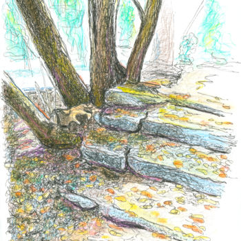 Drawing titled "stairs, Nizhniy Nov…" by Dea Lieotto, Original Artwork, Pencil
