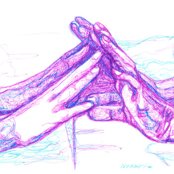 Dessin intitulée "gesture, 16 Septemb…" par Dea Lieotto, Œuvre d'art originale, Stylo à bille