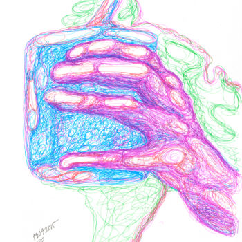 Drawing titled "gesture, 19 Septemb…" by Dea Lieotto, Original Artwork, Ballpoint pen