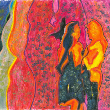 Schilderij getiteld "together, 33 March…" door Dea Lieotto, Origineel Kunstwerk, Pastel