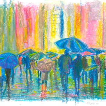 「Festival rain. 12 D…」というタイトルの絵画 Dea Lieottoによって, オリジナルのアートワーク, パステル
