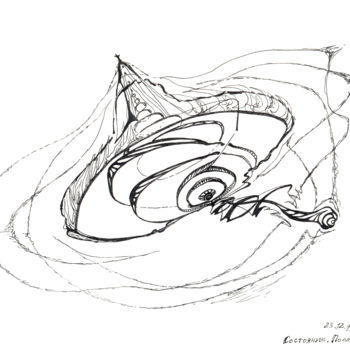 Disegno intitolato "Mood after the wint…" da Dea Lieotto, Opera d'arte originale, Biro