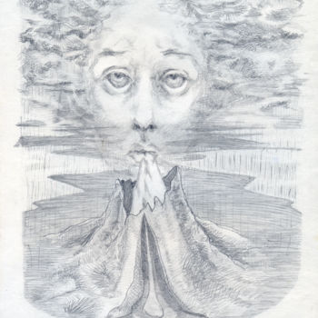 Dessin intitulée "Heaven. 24 August 2…" par Dea Lieotto, Œuvre d'art originale, Crayon