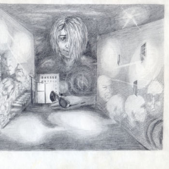 Drawing titled "A game of shadows.…" by Dea Lieotto, Original Artwork, Pencil