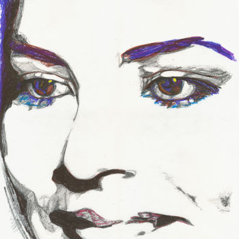 Рисунок под названием "Marina Meirelles. 1…" - Dea Lieotto, Подлинное произведение искусства, Шариковая ручка