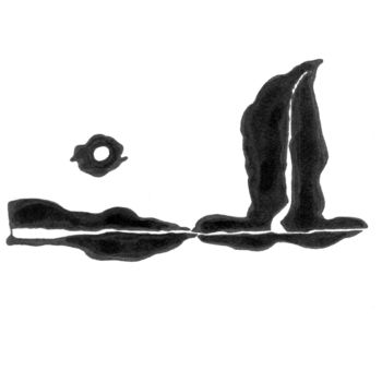 Рисунок под названием "The spot on the roa…" - Dea Lieotto, Подлинное произведение искусства, Шариковая ручка