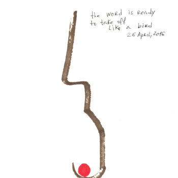 Rysunek zatytułowany „Myselfie, The word…” autorstwa Dea Lieotto, Oryginalna praca, Marker