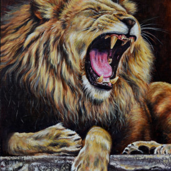 Peinture intitulée "The Roar" par Debojyoti Boruah, Œuvre d'art originale, Acrylique