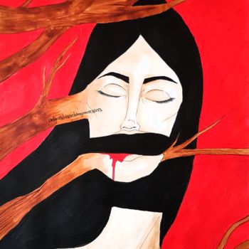 Painting titled "LA MORTE DI DAPHNE.…" by Debora Bianchi, Original Artwork, Acrylic