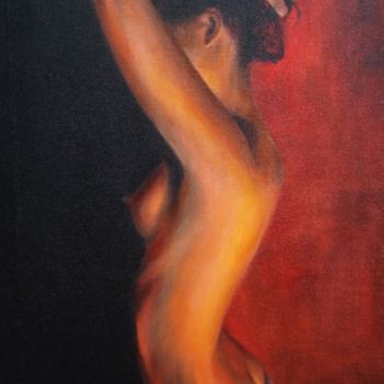 Drawing titled "nudo in rosso" by Calidè, Original Artwork
