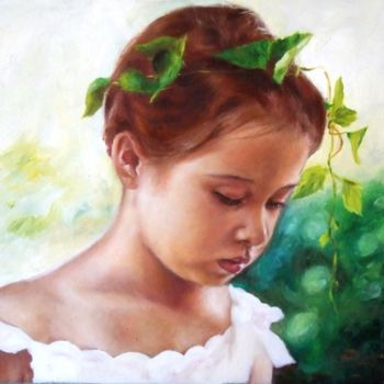 Painting titled "The Age of Innocence" by Calidè, Original Artwork, Oil