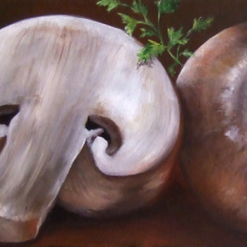 Painting titled "funghi" by Calidè, Original Artwork, Oil