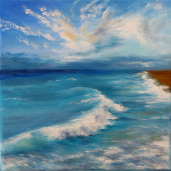 Painting titled "El mar" by Calidè, Original Artwork, Oil