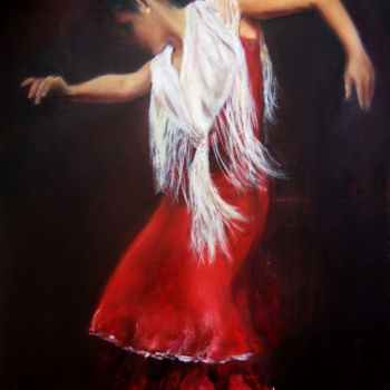 Painting titled "Flamenco dancer" by Calidè, Original Artwork