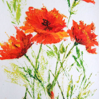 「poppies」というタイトルの絵画 Calidèによって, オリジナルのアートワーク