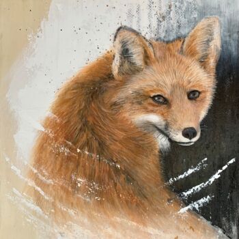 Картина под названием "Saring at the fox" - Deborah Kerner, Подлинное произведение искусства, Акрил