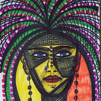 Drawing titled "Woman Israeli leade…" by Mirit Ben-Nun, Original Artwork, Pencil