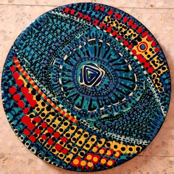 Painting titled "Mandala painting is…" by Mirit Ben-Nun, Original Artwork, Acrylic