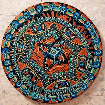 Pintura intitulada "Mandala modern isra…" por Mirit Ben-Nun, Obras de arte originais, Acrílico