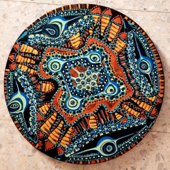 Malarstwo zatytułowany „Mandala painting is…” autorstwa Mirit Ben-Nun, Oryginalna praca, Akryl