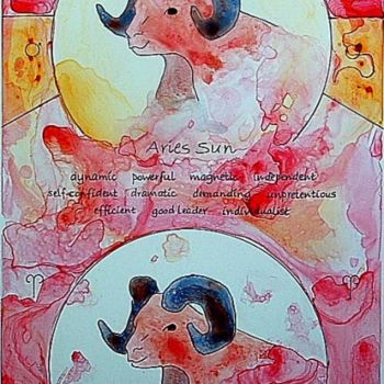 Pintura titulada "Aries/Aries" por Deborah Palmer, Obra de arte original, Oleo