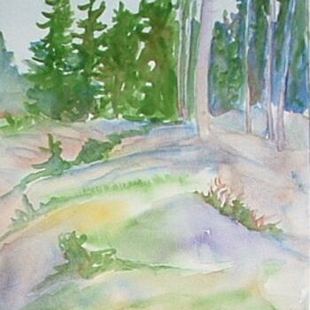 Peinture intitulée "Ledges and Pines St…" par Deborah Palmer, Œuvre d'art originale