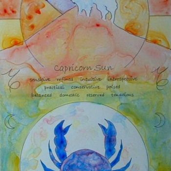 Peinture intitulée "Capricorn/Cancer" par Deborah Palmer, Œuvre d'art originale, Huile