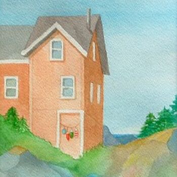 Pintura titulada "Lubec, ME house" por Deborah Palmer, Obra de arte original, Oleo