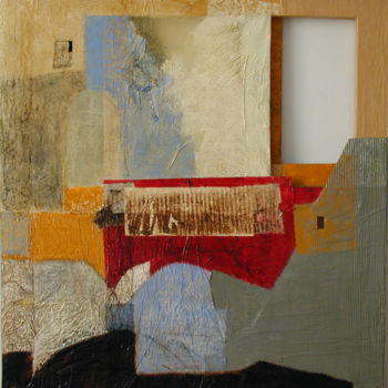 Peinture intitulée "Construction" par Deborah Rubino, Œuvre d'art originale, Collages Monté sur Châssis en bois