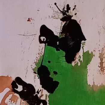 Peinture intitulée "Froggy" par Deborah Vincent, Œuvre d'art originale, Collages