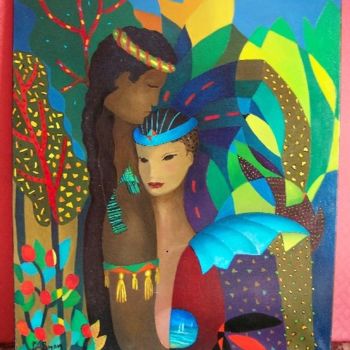 제목이 "Attala"인 미술작품 Patricia De Boysson로, 원작, 기름 나무 들것 프레임에 장착됨