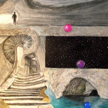 Drawing titled "Escape al otro lado…" by Debra Irizarry, Original Artwork, Pastel