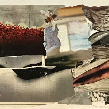 「Ophelia, Quail, & H…」というタイトルのコラージュ Debra Rogersによって, オリジナルのアートワーク, コラージュ その他の剛性パネルにマウント