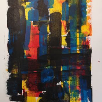 Painting titled "METROPOLIS" by Declaubry, Original Artwork, Acrylic