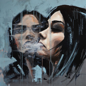 Peinture intitulée "smoke" par Tomasz Machoń, Œuvre d'art originale, Acrylique