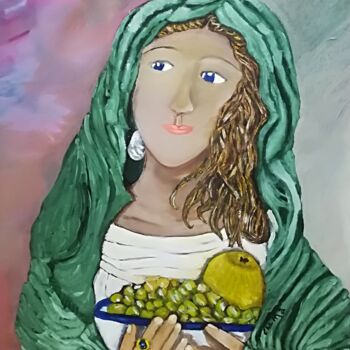Painting titled "la madre .jpg" by Decocina, Original Artwork, Oil
