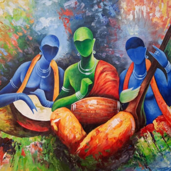 Peinture intitulée "musician Texture pa…" par Decora Art Manish Vaishnav, Œuvre d'art originale, Acrylique