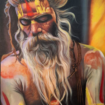 Картина под названием "Indian Original Sad…" - Decora Art Manish Vaishnav, Подлинное произведение искусства, Акрил
