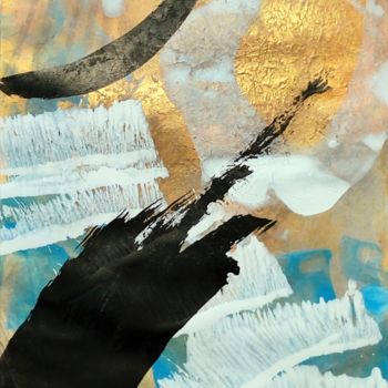 Pittura intitolato "gold in-out 3" da Monica Di Bartolo, Opera d'arte originale, Acrilico