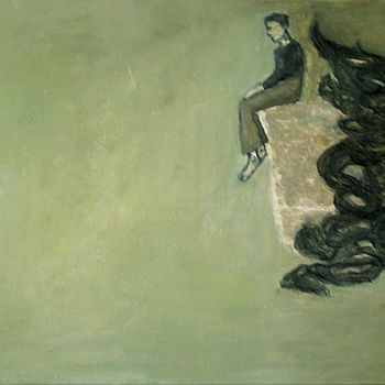 「personnage assis su…」というタイトルの絵画 Valérie Décoretによって, オリジナルのアートワーク