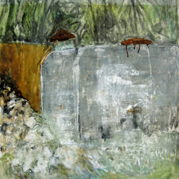 Painting titled "blockhaus au fond d…" by Valérie Décoret, Original Artwork