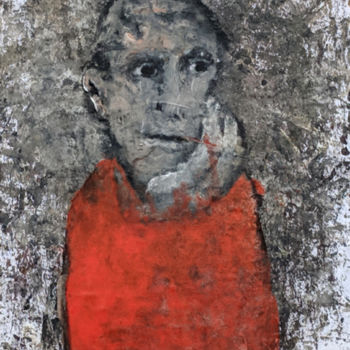 Malerei mit dem Titel "visage 4" von Valérie Décoret, Original-Kunstwerk, Acryl Auf Keilrahmen aus Holz montiert