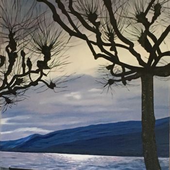 Pintura intitulada "Rive droite du Lac…" por Aline Morancho, Obras de arte originais, Óleo