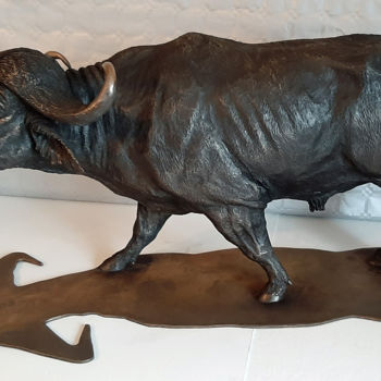 Sculpture intitulée "BUFFLE AFRICAIN" par Christian Duvette Sculpteur Animalier, Œuvre d'art originale, Bronze