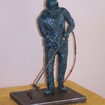 Sculpture titled "L'écriqueur 2" by Christian Duvette Sculpteur Animalier, Original Artwork, Metals