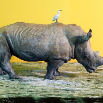 雕塑 标题为“Sculpture Rhinocéro…” 由Christian Duvette Sculpteur Animalier, 原创艺术品, 金属