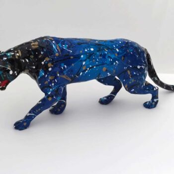 Sculpture intitulée "Black Panther - BMB…" par Ded2008, Œuvre d'art originale, Résine