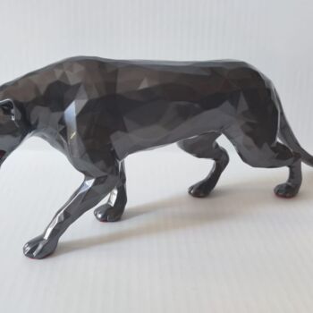 Scultura intitolato "Black panther - ANT…" da Ded2008, Opera d'arte originale, Resina