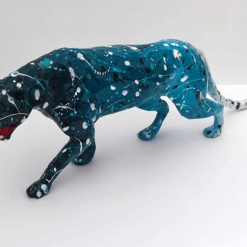 Sculpture intitulée "Black panther - CWB…" par Ded2008, Œuvre d'art originale, Résine